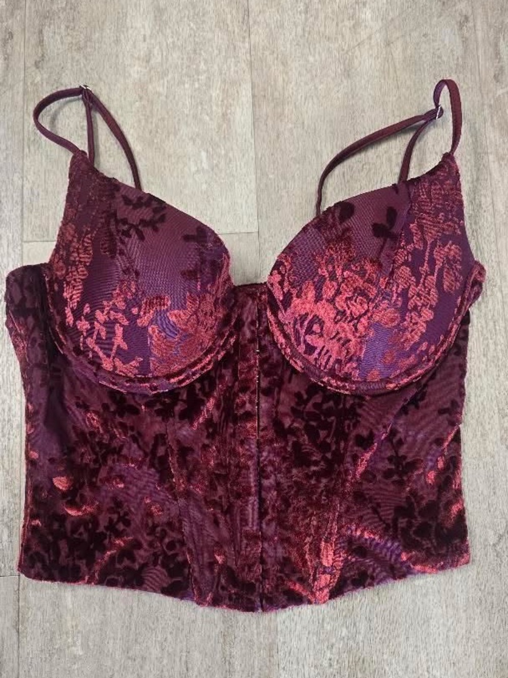 Maroon velvet Windsor corset size medium